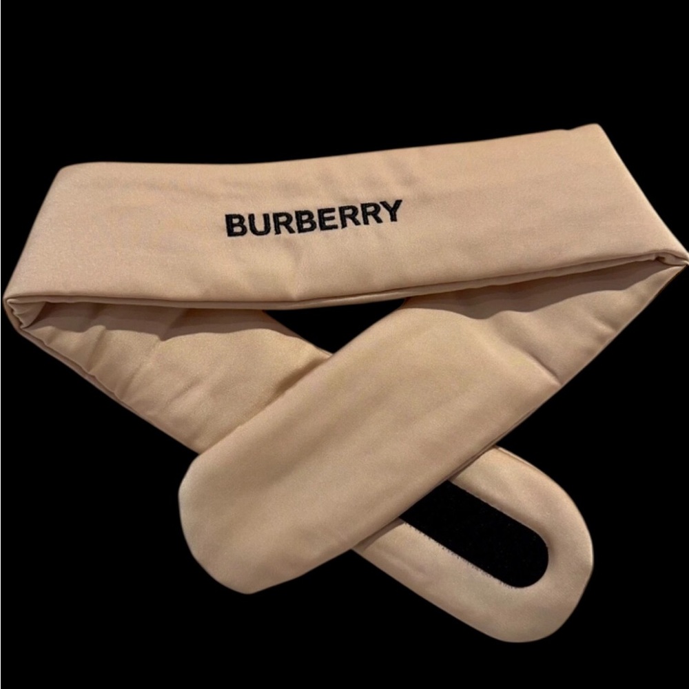 NEW in Bag Burberry VIP Adjustable Embroidered  Spa Headband in Champagne Satin
